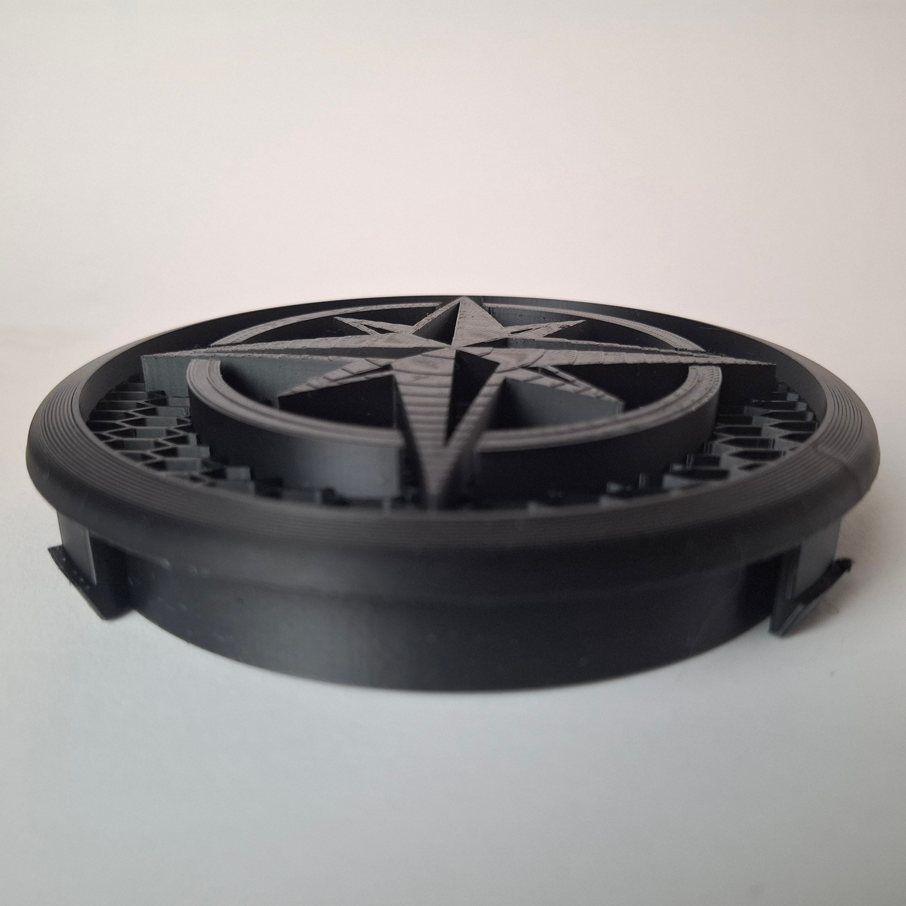 3.	VW Kühlergrill Emblem Kompass 3D Druck Montageansicht
