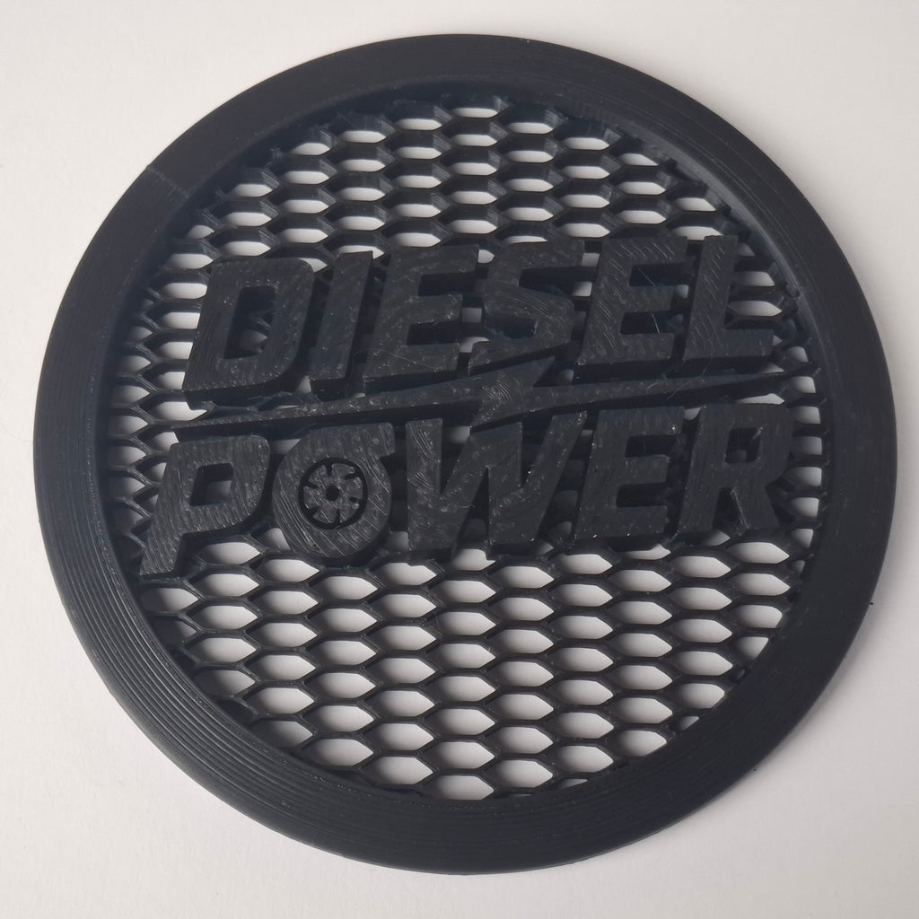 VW Kühlergrill Emblem Diesel Power 3D Druck Frontansicht