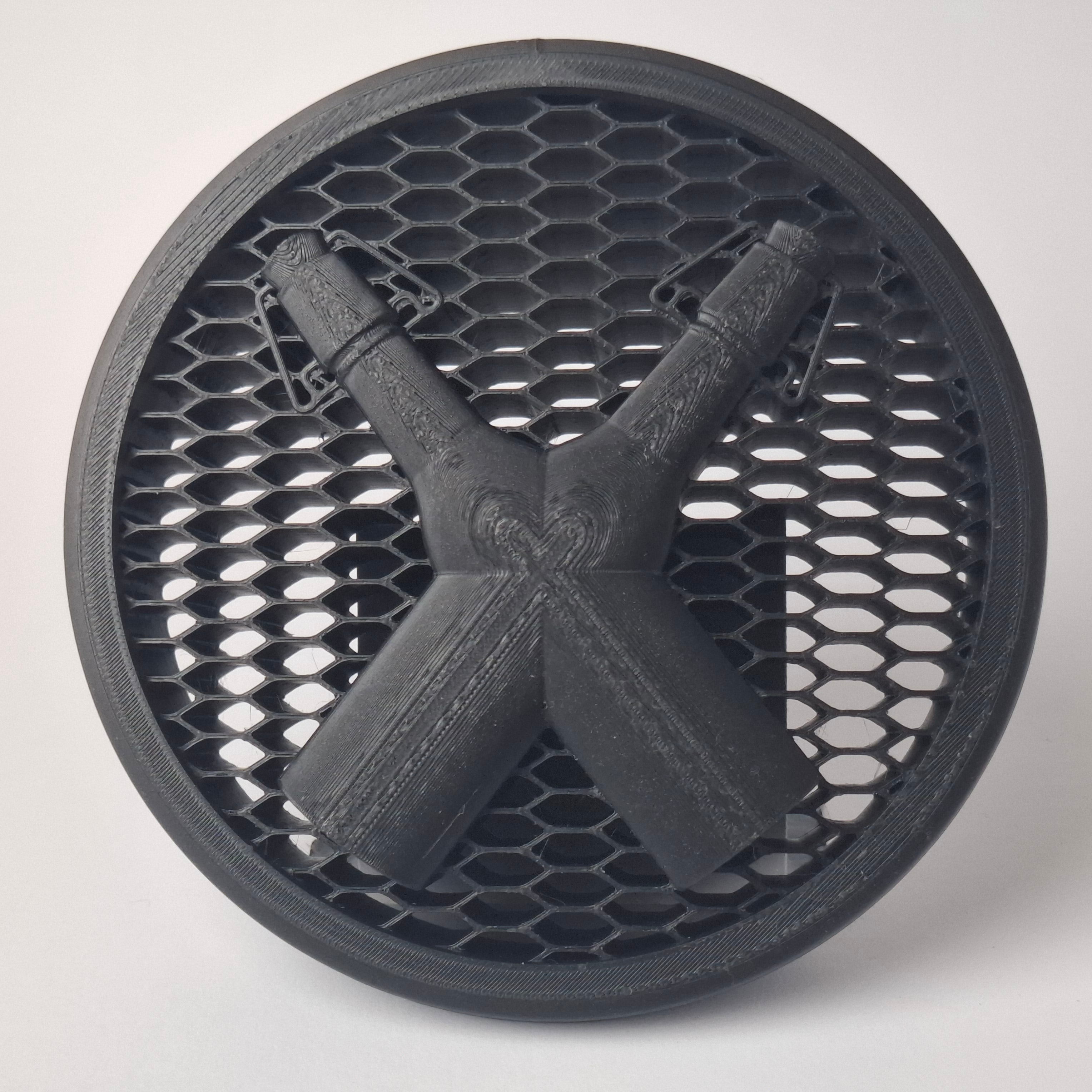 VW Kühlergrill Emblem [Design] 3D Druck Frontansicht