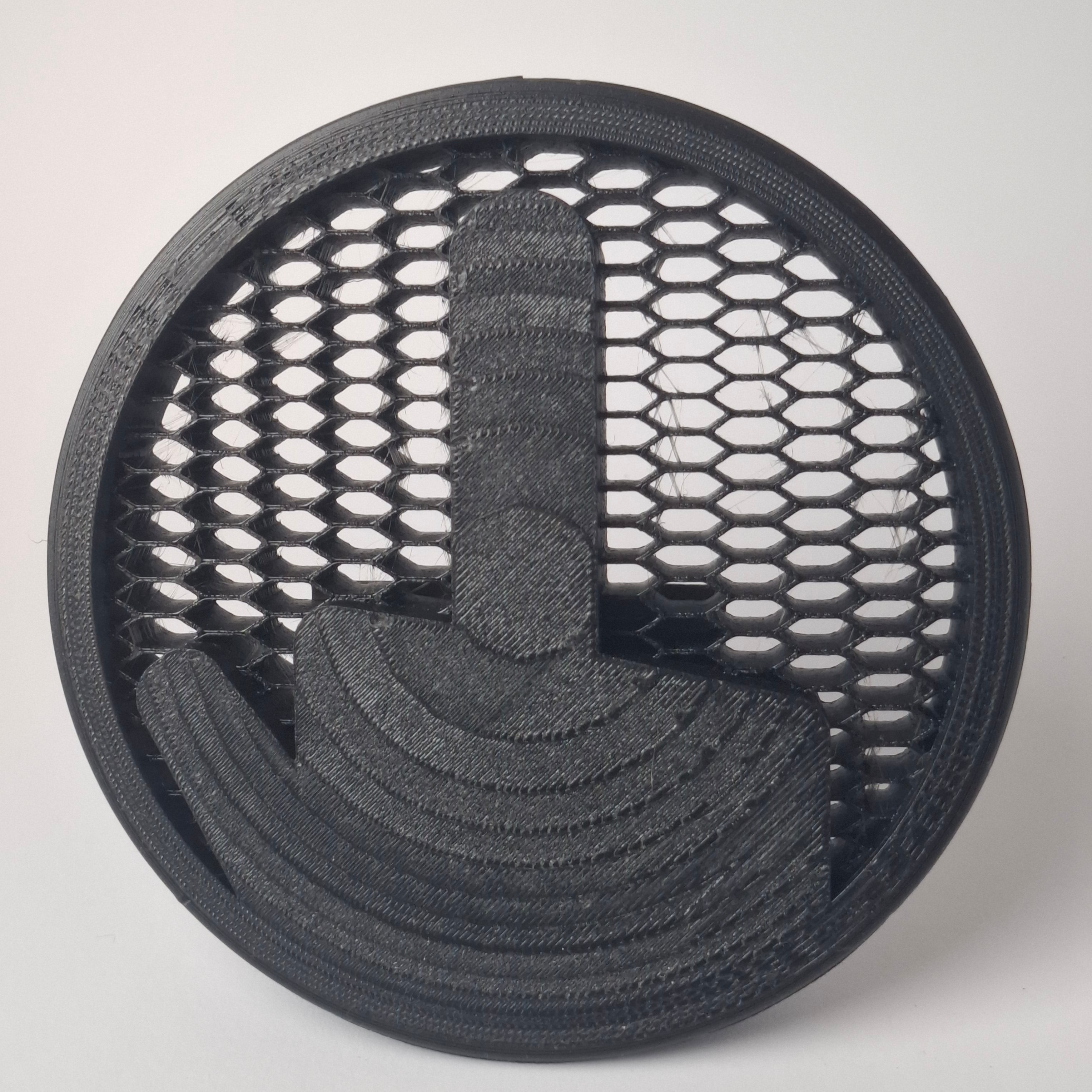 VW Kühlergrill Emblem mittelfinger 3D Druck Frontansicht