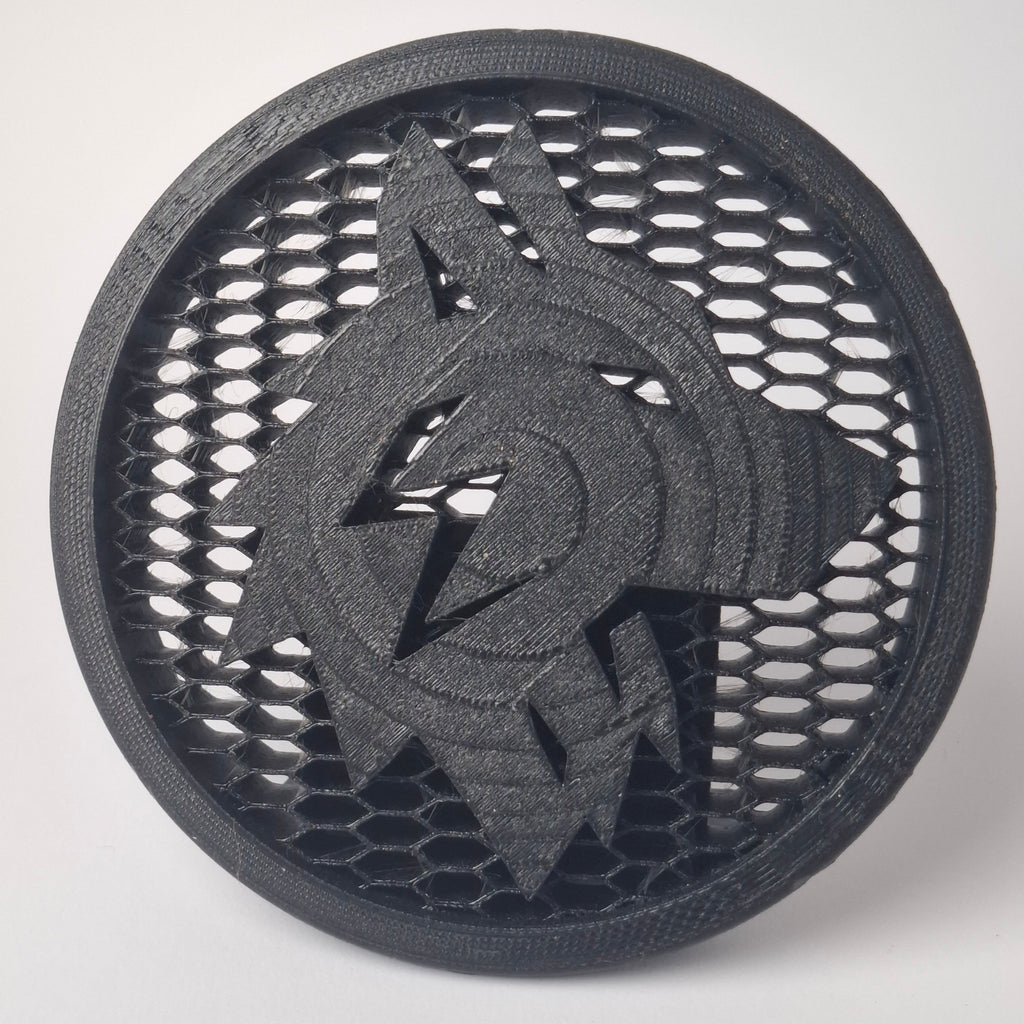 VW Kühlergrill Emblem Wolf 3D Druck Frontansicht