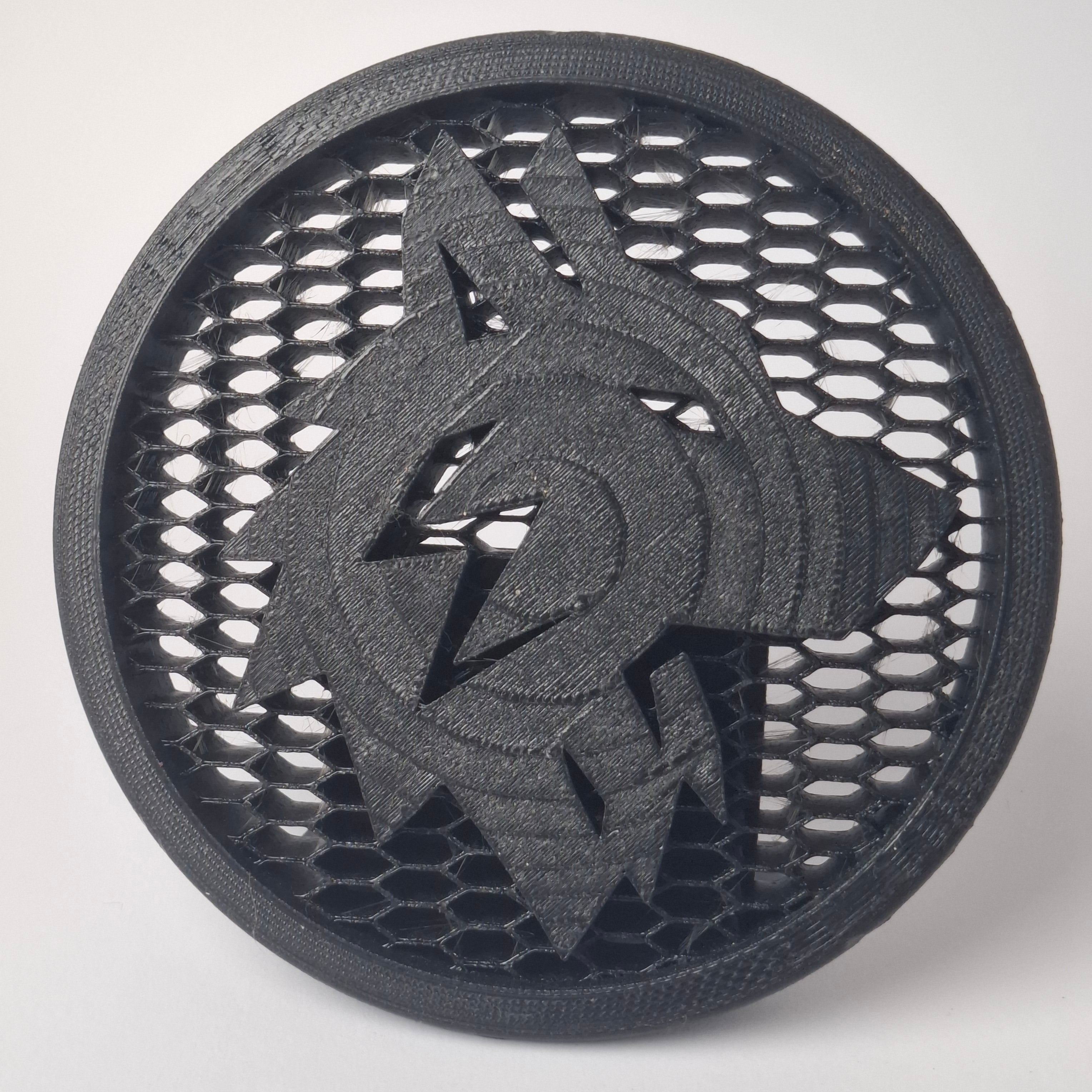 VW Kühlergrill Emblem Wolf 3D Druck Frontansicht