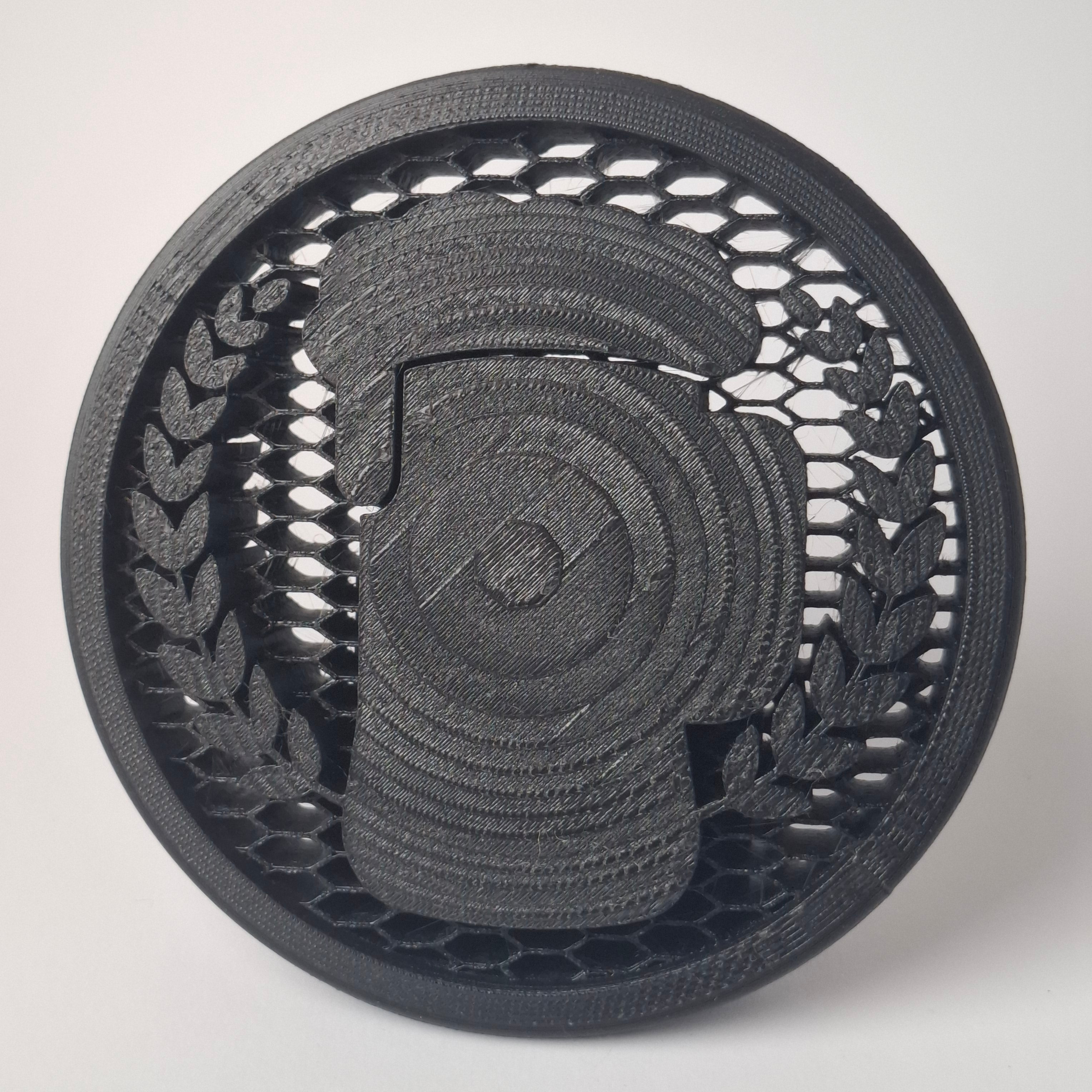 VW Kühlergrill Emblem Bierkrug 3D Druck Frontansicht