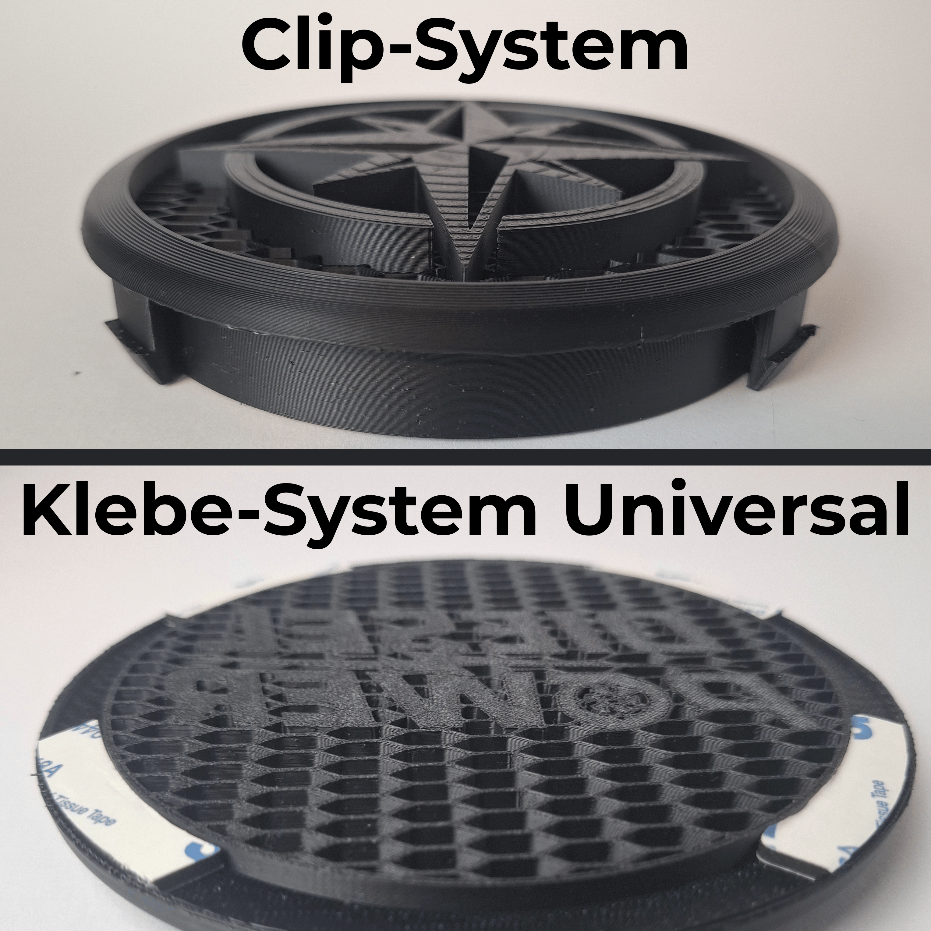 VW Kühlergrill Emblem [Design] 3D Druck Montage Clip Kleben